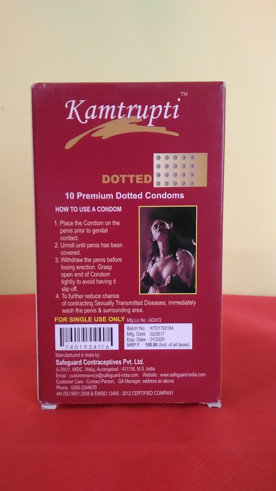 Kamtrupti Premium Dotted Condom back